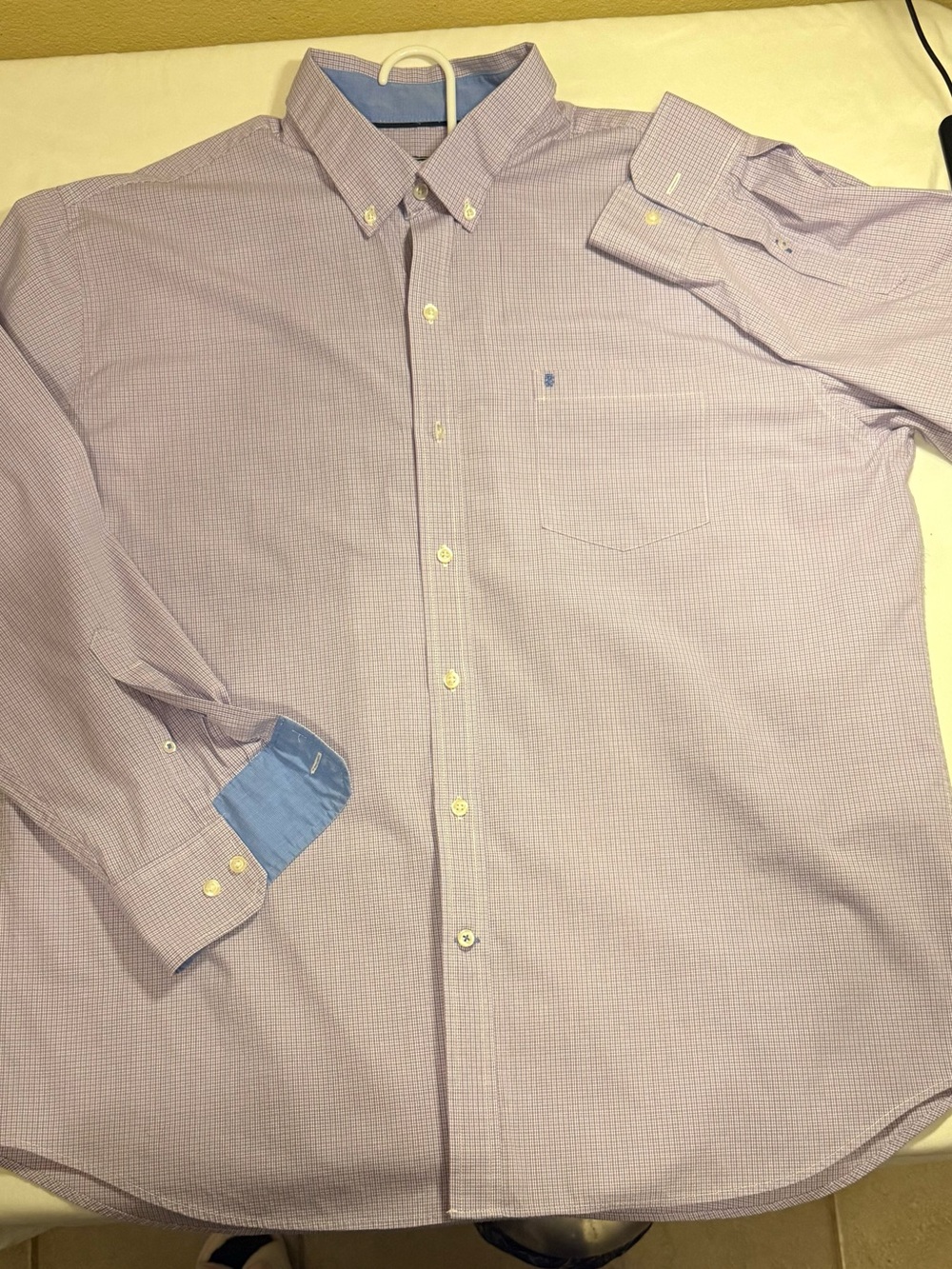 Izod Lavender Check Button-Down Dress Shirt